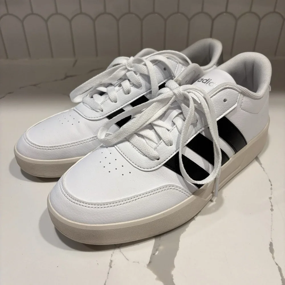 Adidas Breaknet 3.0 Shoes Women's Size 9 White/Black Casual Sneakers JR3559
